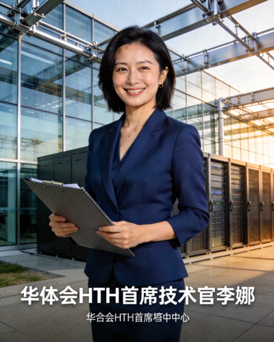 华体会HTH首席技术官李娜女士在数据中心前留影