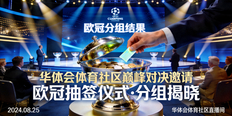 华体会体育社区巅峰对决邀请海报，欧冠抽签仪式揭晓瞬间