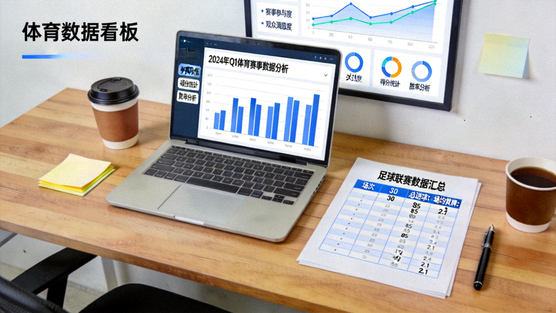 体育数据分析图表与统计报表的办公桌面场景