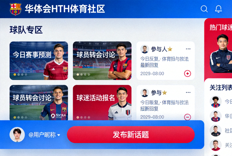 华体会HTH体育社区球队专区话题圈子界面示意图