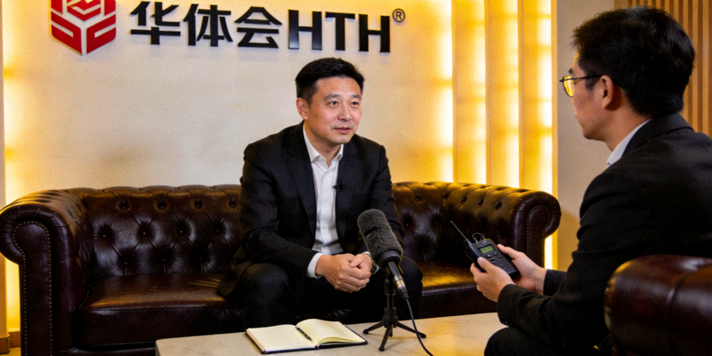 华体会HTH首席运营官接受专访的现场照片